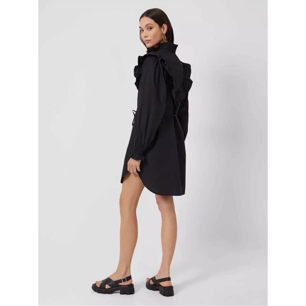 French Connection Black Button-Up Dress - Picture 4 of 6